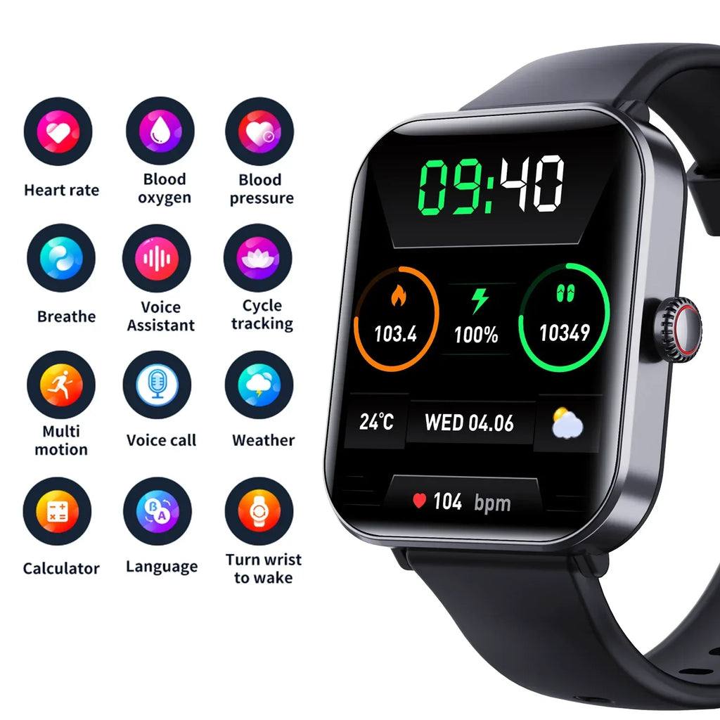 F57 Pro Smartwatch Fitness Tracker with Bluetooth Calling - Black My Store