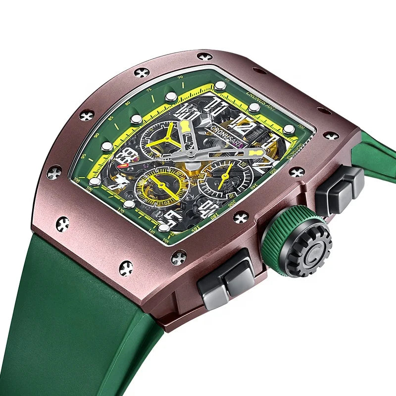 2025 New Luxury Automatic Mechanical Watch for Men - With Transparent Movement and Rubber Strap - Original Watches