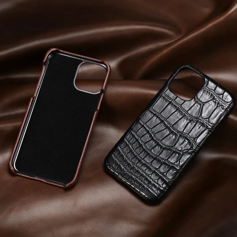 Crocodile Leather iPhone Case: Military-Grade Shock Protection Tidesmit