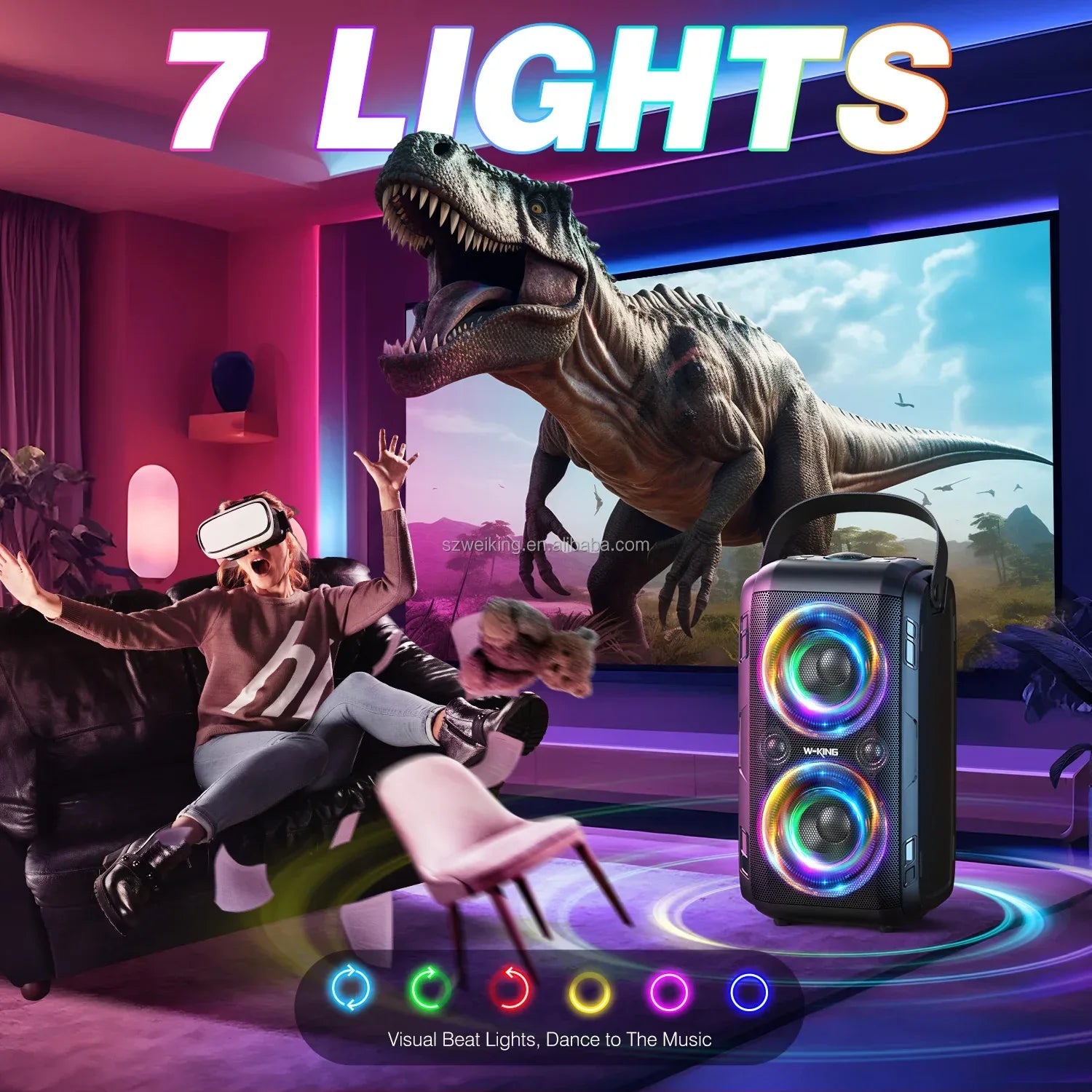 Portable Bluetooth Speaker 80W Wireless Audio - 360 Sound Party Boombox My Store