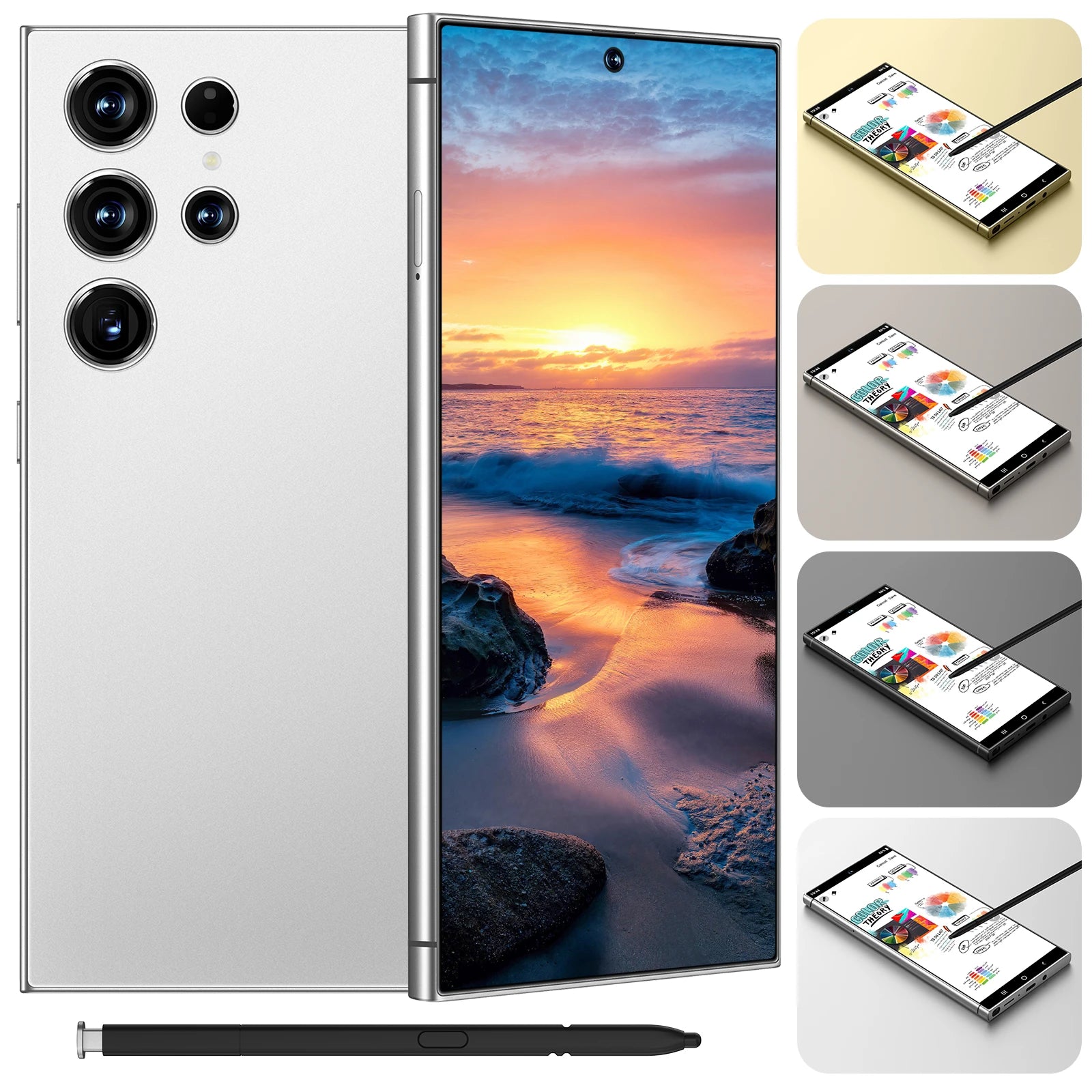 5G Smartphone 1TB 16GB RAM Dual SIM Unlocked Android Device White 16g 1TB Tidesmit