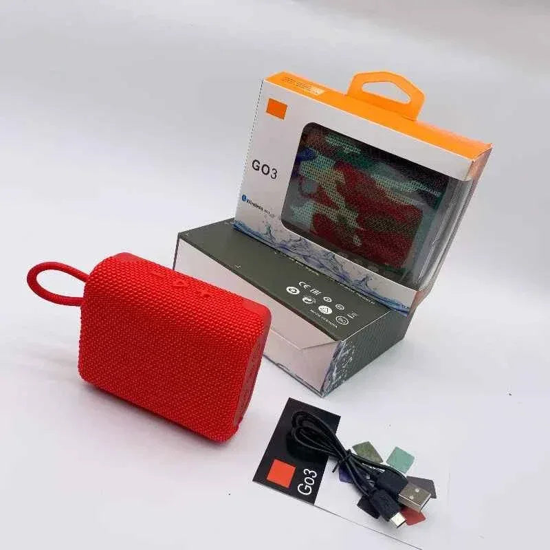 Portable Bluetooth Speaker with Deep Bass and Waterproof Design Red My Store