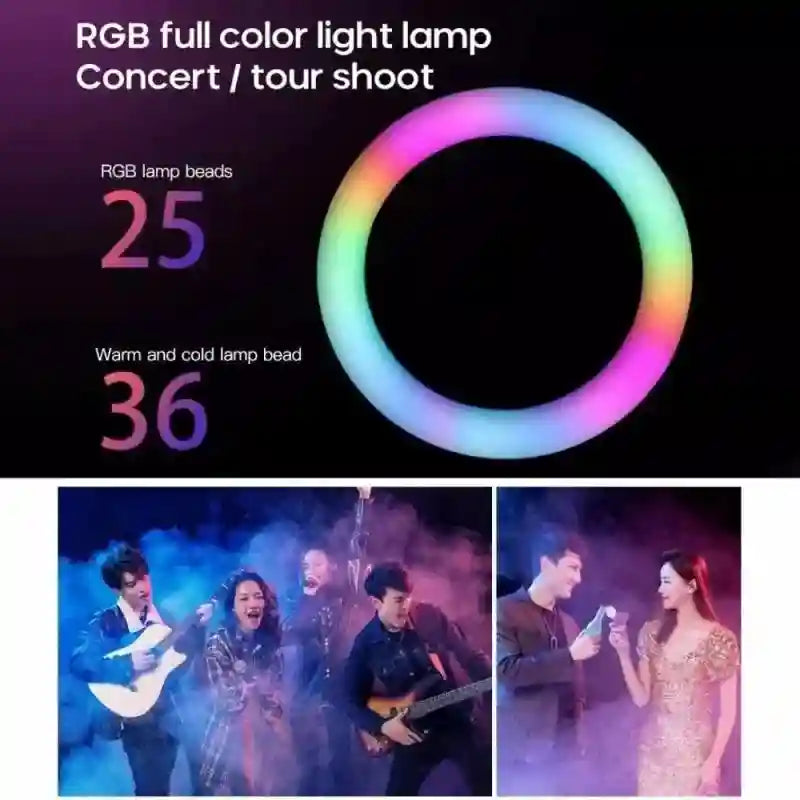 Clip-On LED Ring Light for Phone - RGB Dimmable Content Creation Lighting Tidesmit