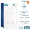 Smart WiFi Wall Switch | Alexa & Google Home Compatible | Tidesmit 12*7.2*3.84cm White 4gang Us Standard Tidesmit
