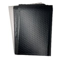 Black bubble mailer shipping bag with raised bubble-texture poly surface.