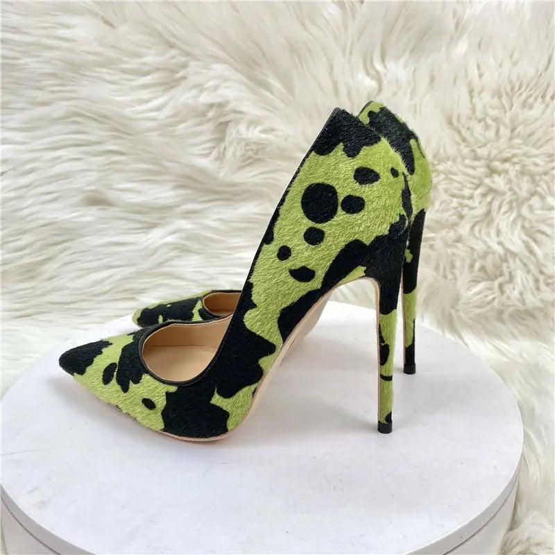 12CM/10CM/8CM Cow Skin Kadin Sandalet Anti-slip Outsole Plus Size 2024 Stilettos Job Shoe Women's High Heels