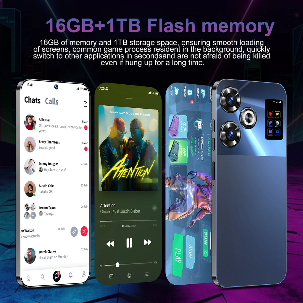 Tidesmit 5G Smartphone, 7.3 Inch AMOLED, 16GB RAM, 1TB Storage Tidesmit