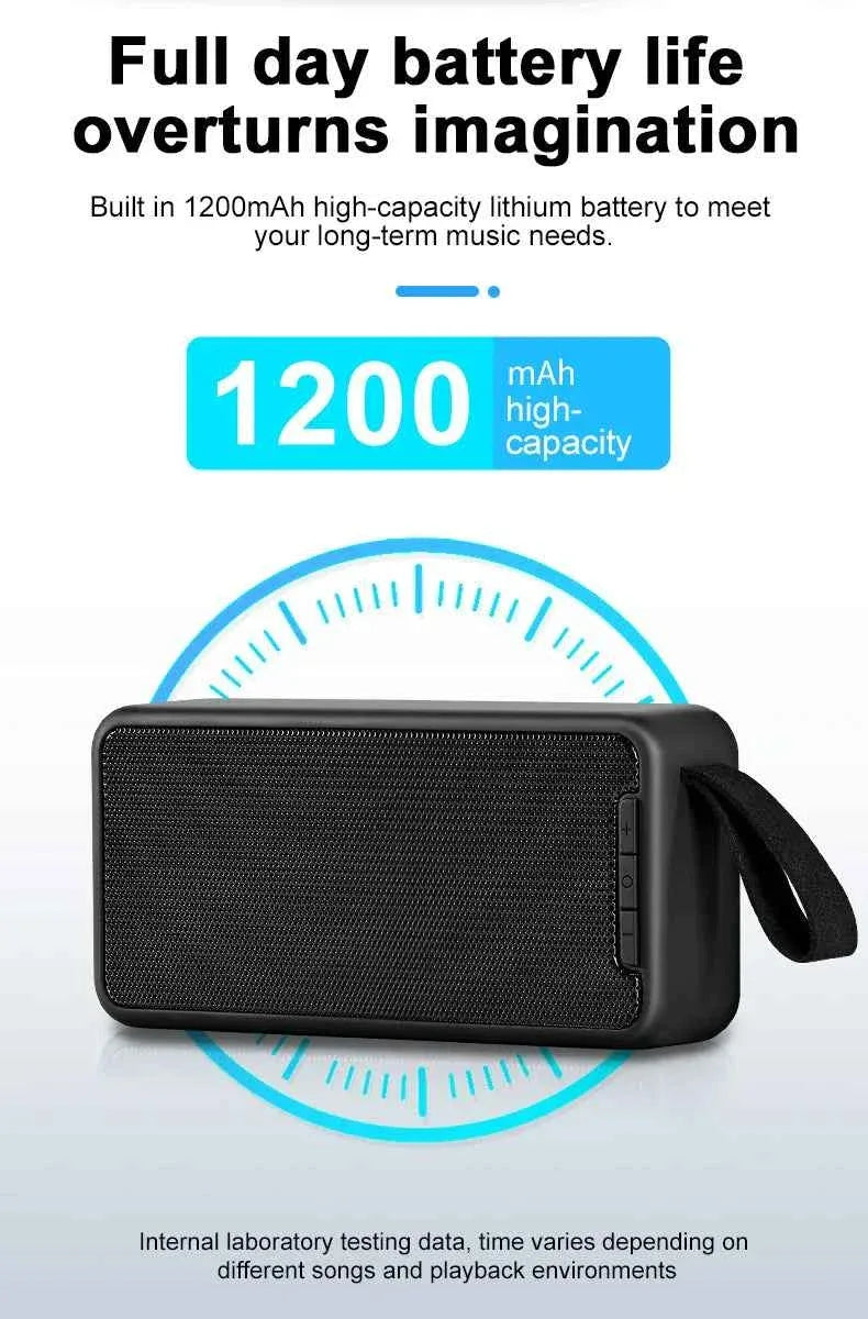Portable Bluetooth Speaker - Waterproof 360 Sound with Bass Boost (Black) My Store