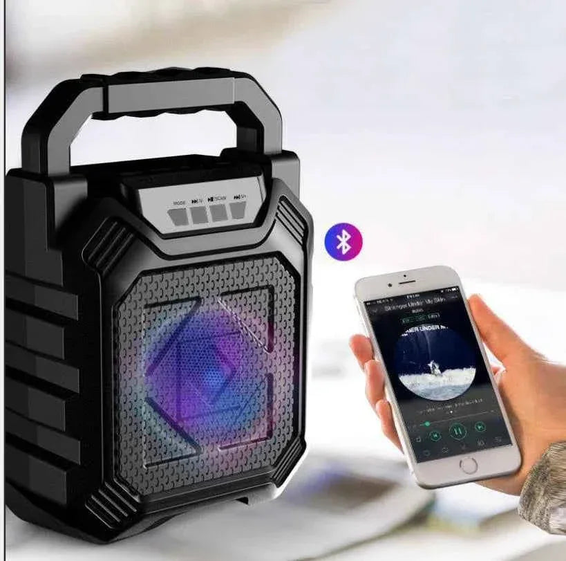 Portable Bluetooth Speaker 9W with FM Radio and Bass Boost - Black My Store