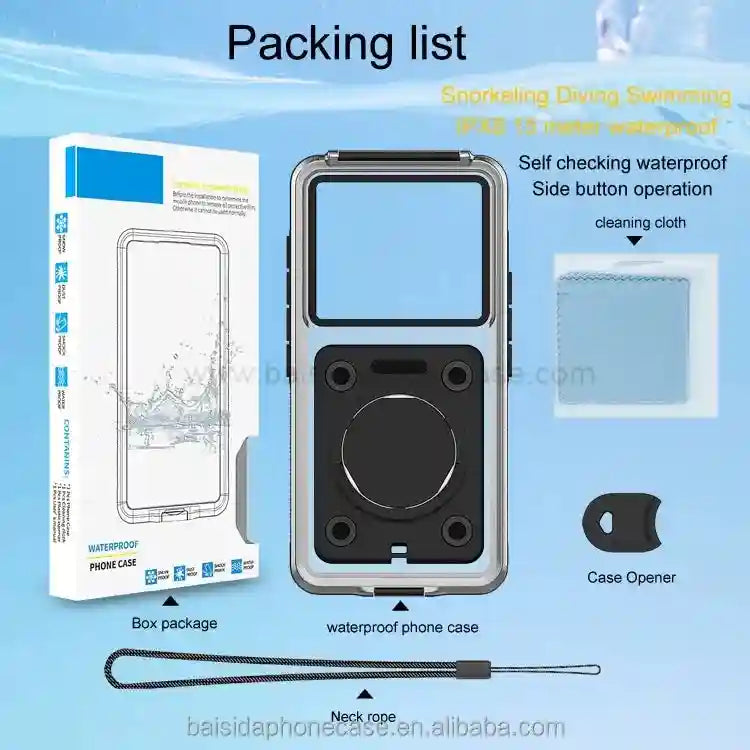 Waterproof Phone Case for iPhone Pro Max - IPX8 Certified Diving Pouch Tidesmit