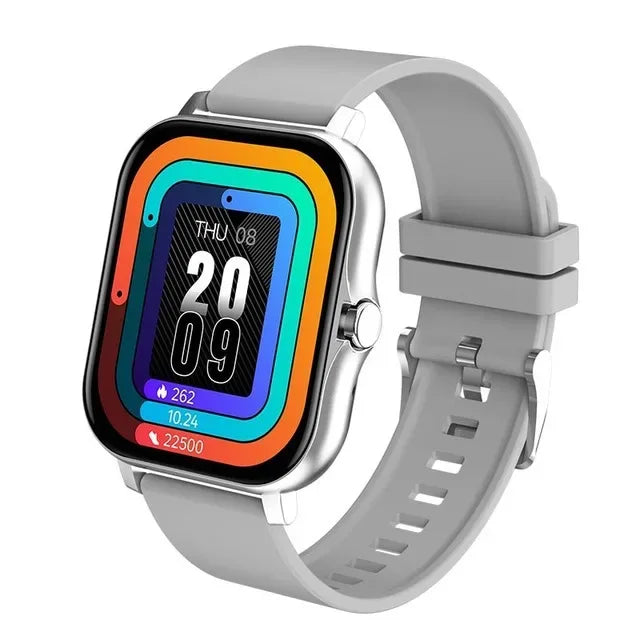 Smartwatch with Bluetooth Calling and Fitness Tracker - Silicone/Metal silver+Silicone watch band My Store