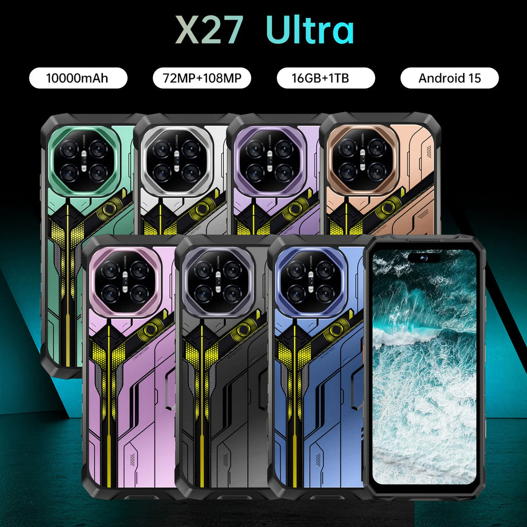 NFC 7.2inch Best Quality X27 ultra 5G Mobile Phone with Shockproof Waterproof Drop Resistant