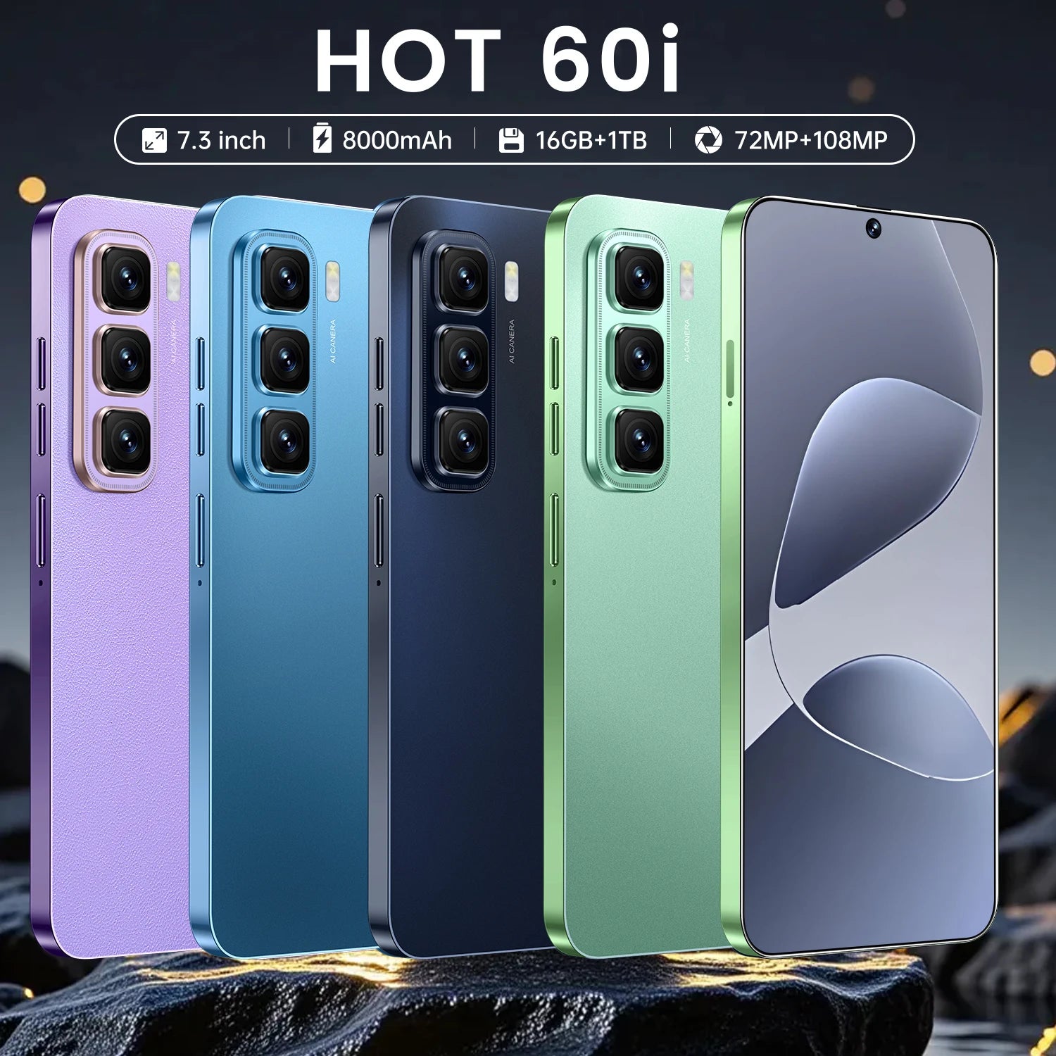 Infinix Hot 60i 5G smartphone with 7.3-inch display and Android OS, affordable original mobile device