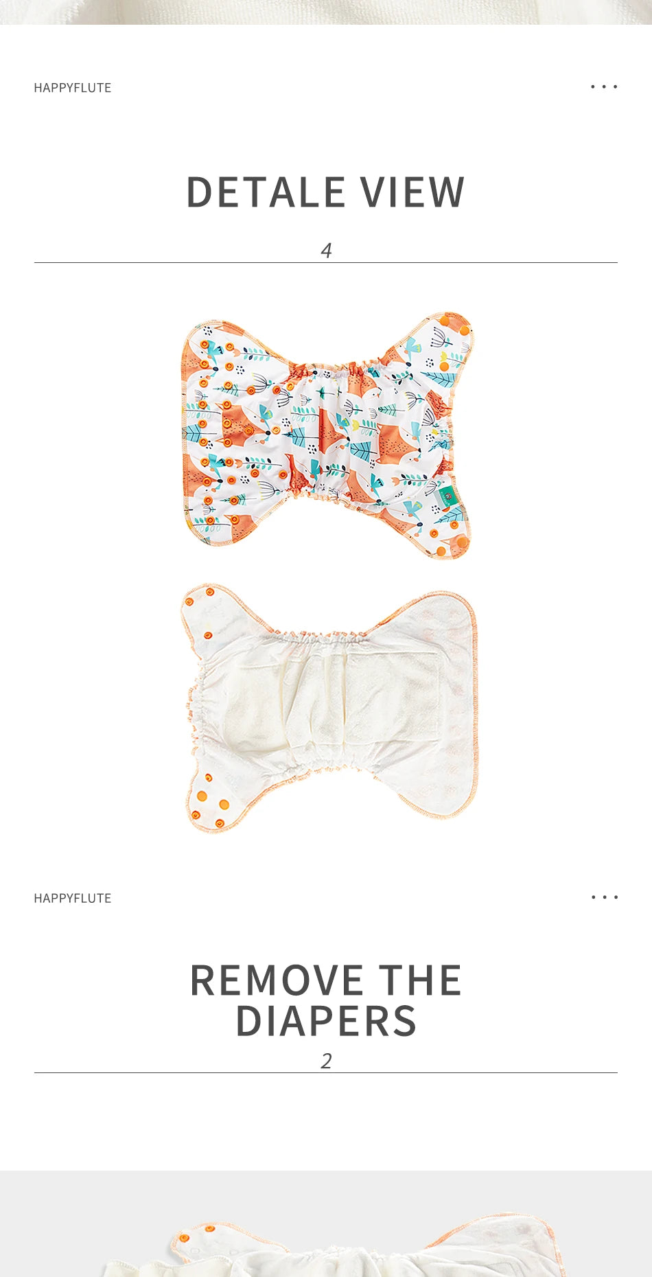 HappyFlute Heavy Wetter AI2 Snap Insert Bamboo Cotton&Velour OS Baby Napp 1Pcs Pack Waterproof Night Diaper