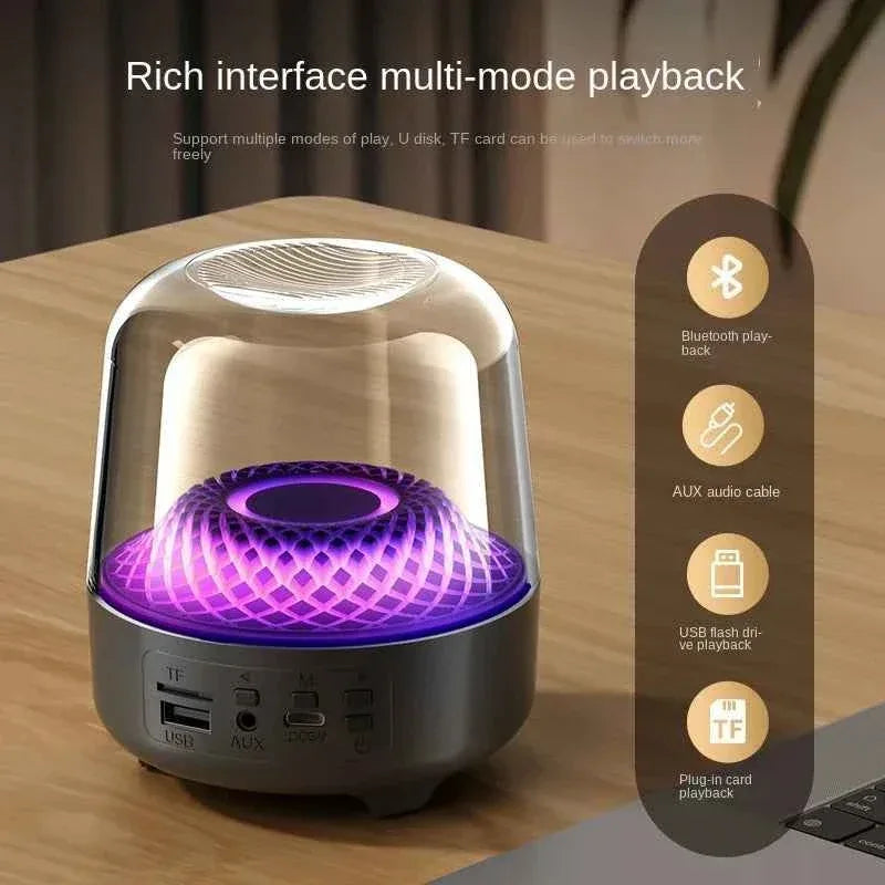 Portable Bluetooth Speaker with RGB Lighting and Wireless Subwoofer Black My Store