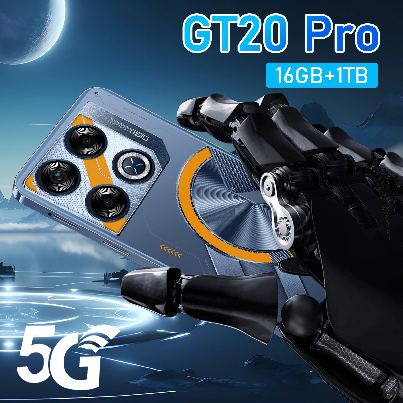 Android 15 5G Smartphone, 16GB RAM, 1TB Storage - Tidesmit Blue 16 1TB Tidesmit