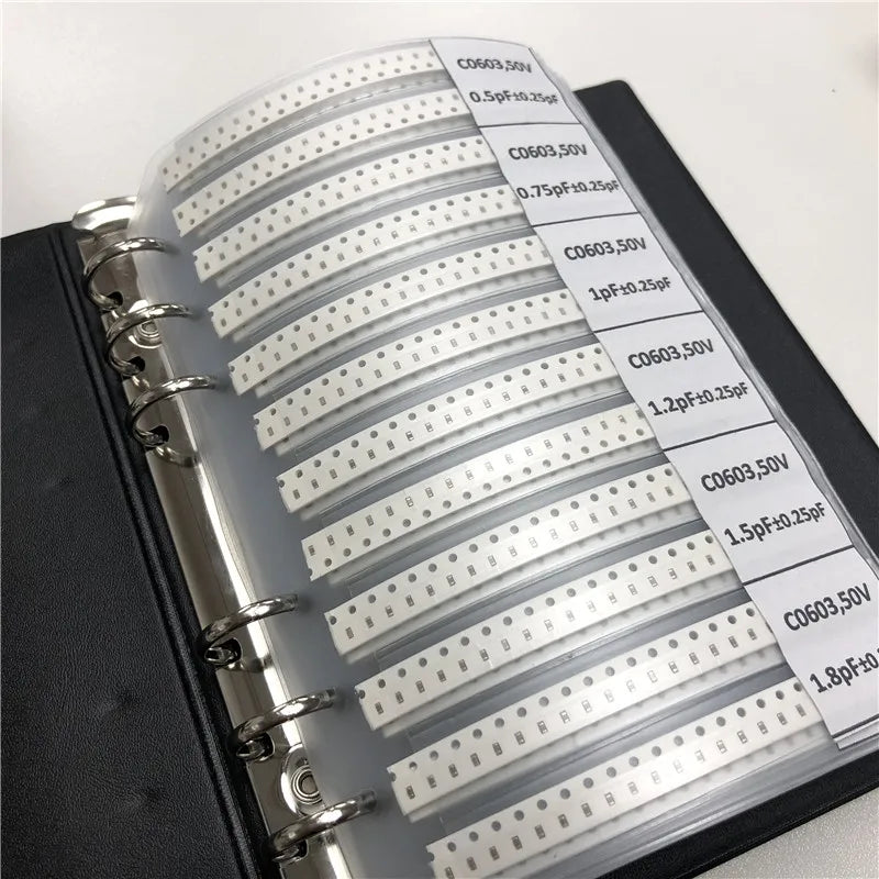 0603 Japan MuRata SMD Capacitor Sample Book Assorted Kit 90valuesx50pcs=4500pcs (0.5pF to 2.2uF)
