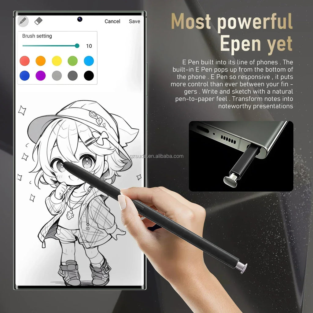 Fast Delivery Note 30 Ultra 7.3 Inch AMOLED 5G Phone Tidesmit