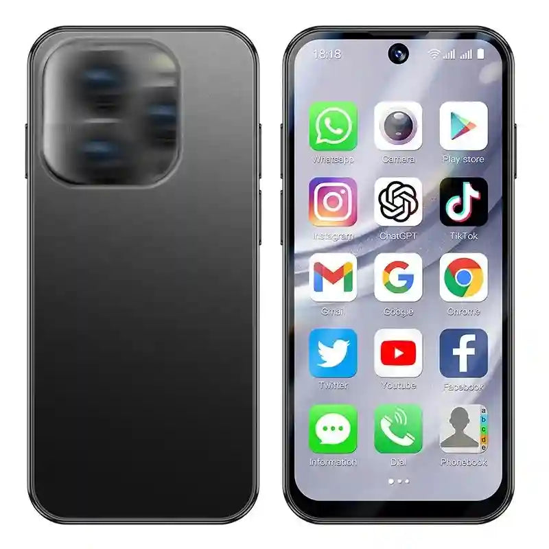 Mini Smartphone 4-Inch Android 12 64GB 4G Unlocked - Tidesmit Black 3 G 64 GB Tidesmit