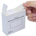 White water-soluble paper adhesive labels with blank rectangular label