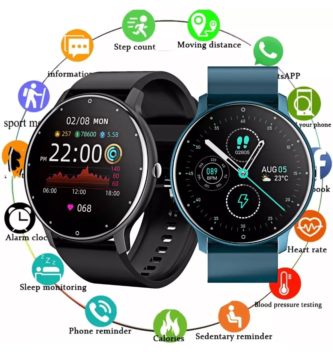 Waterproof Smartwatch Fitness Tracker with Heart Rate & Blood Oxygen My Store