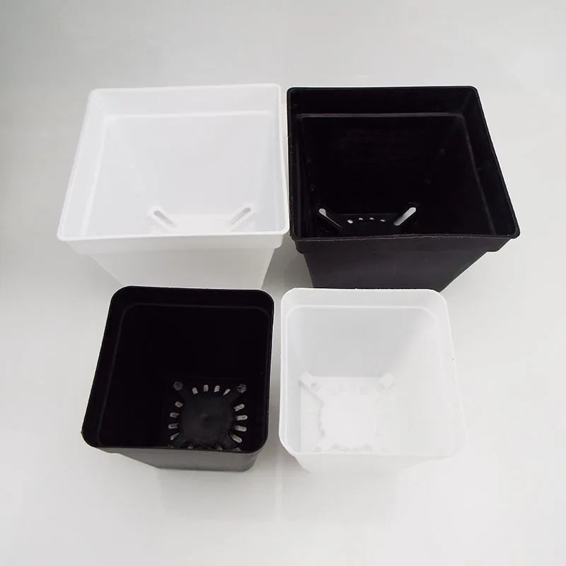 Avilable Thicken Mini Flower Pots Planters Plastic Creative Small Square Nursery Pot Garden Desk Home Office Decoration B2