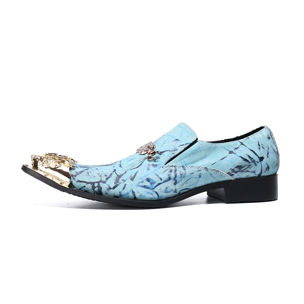 NA264 Luxury Pointed Toe Slip on Man Rhinestone Runway Loafers British Designer Patent Leather Wedding Party Men's Banquet Shoes