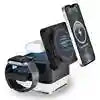 3-in-1 Magnetic Wireless Charging Stand | Fast Qi Certified Multi-Device Universal Black Tidesmit