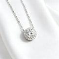 White Gold 14K Solid Gold Solitaire Pendant Necklace with 1ct Lab Grown Diamond Luxury Women's Party Gift Collection