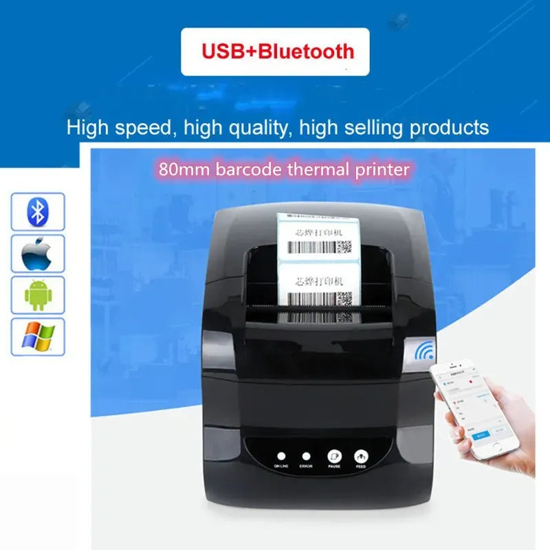 New Xprinter XP-365B Printer 80mm Thermal Barcode Price Printer Launch Thermal Printer USB or Bluetooth Interface Ticket Printer