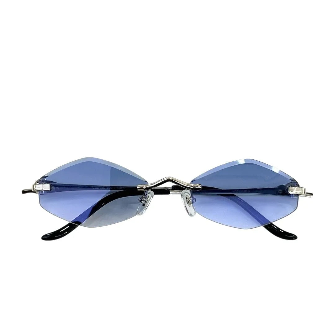 Luxury Designer Sunglasses for Men and Women Frameless Gold Titanium Metal Frame with UV400 Protection Fashionable Brand Case