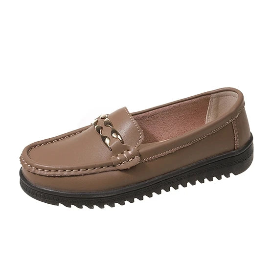 New Top Quality Ladies Shiny Low Heel Shoes Genuine Leather Classic Flat Women's Formal Loafers Customize Your logo Brand Casual