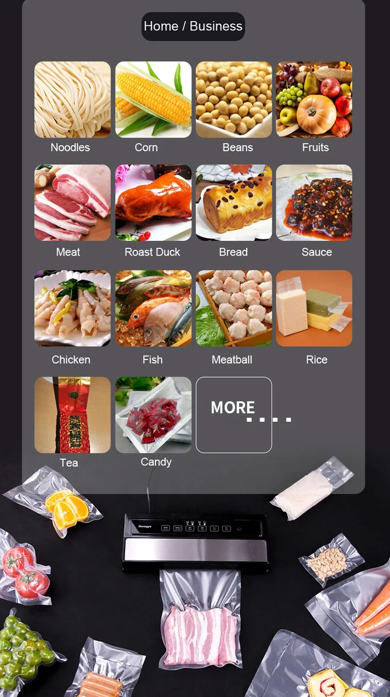 Automatic Vaccume Sealer Food Saver Dry Moist Packaging Machine for Food Sous Vide Vacuum Air Sealing System with Starter Kits