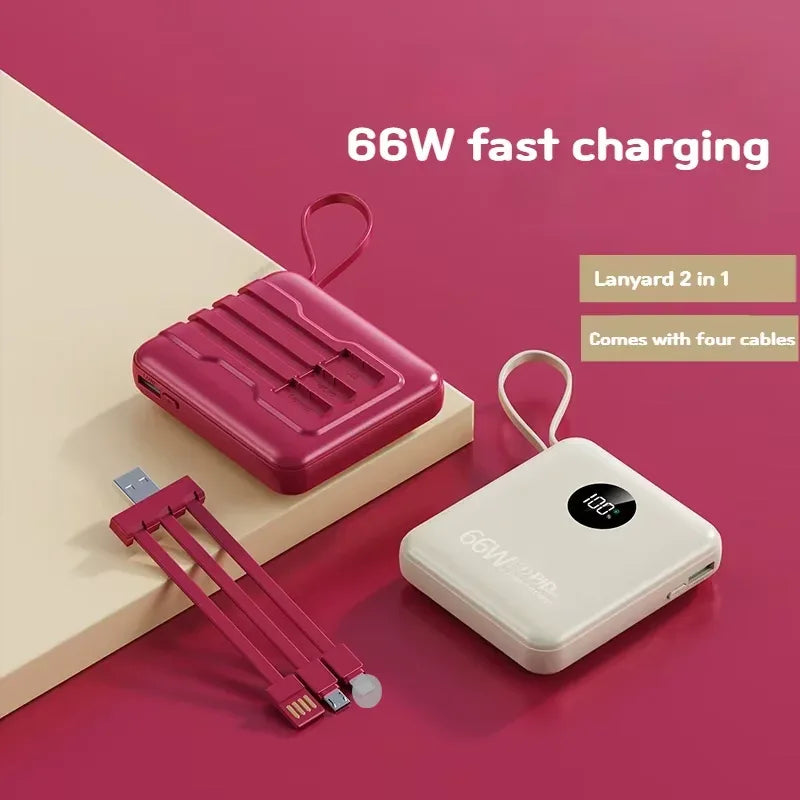 Portable 10000mAh Power Bank with Built-in Cable - Tidesmit Tidesmit