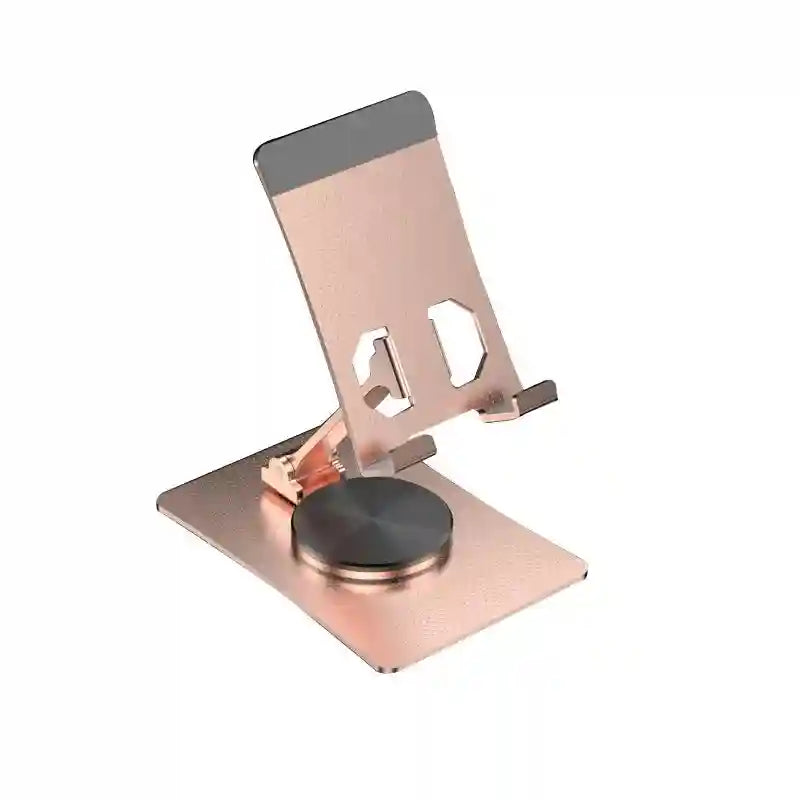 Foldable Aluminum Phone Stand: Adjustable Rotating Desktop Mount Rose Tidesmit