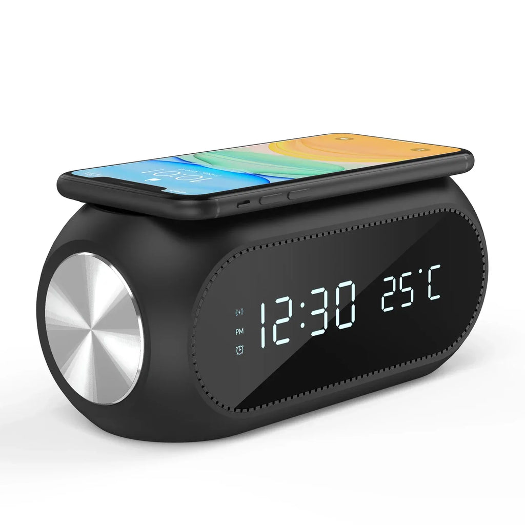 15W Wireless Charger Alarm Clock with Fast Charging LED Display Tidesmit