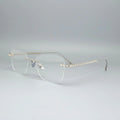 High-End Handcrafted Unisex Rimless Eyewear Moissanite-Encrusted Temples Lightweight Metal Frame Fashionable Myopia Glasses for
