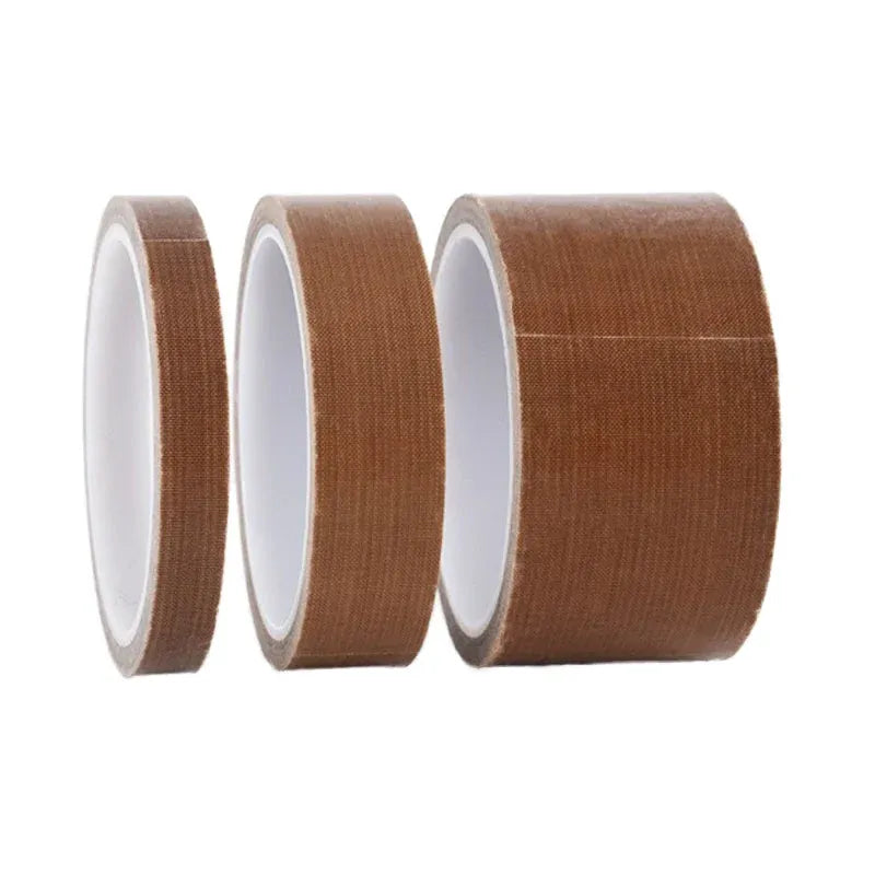 Brown PTFE sealing tape roll with woven texture