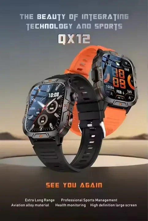 Pro Smartwatch Fitness Tracker with Bluetooth Calling - Model QX12 My Store