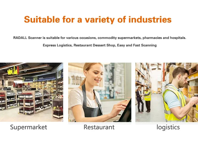 Wired desktop barcode scanner for supermarket, restaurant, and logistics checkout use