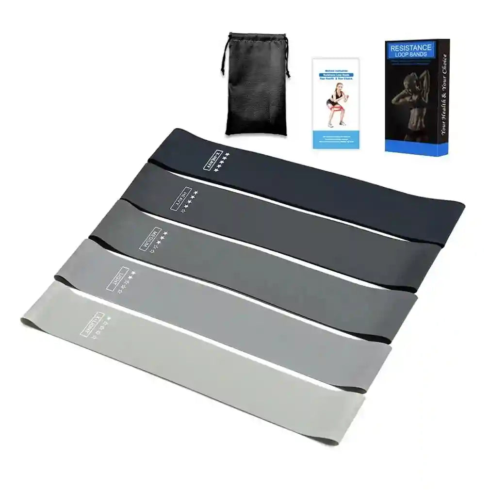 Resistance Bands Set 5-40lbs Gradient Gray | Tidesmit Home Gym Gear Gradient Gray color set 5-40lbs Tidesmit