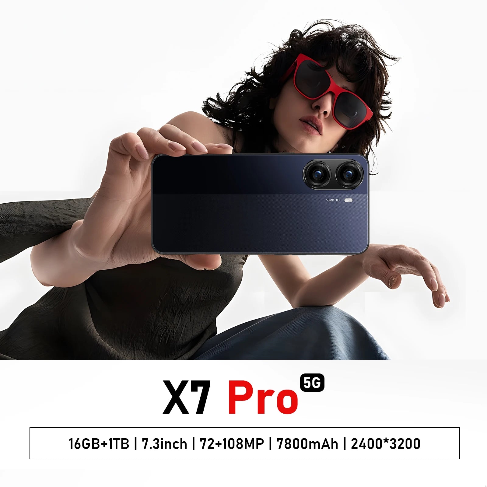 2026 Trending X7 Pro Android Smartphone 7800mAh Big Battery 7.3" Display Multi-Language System