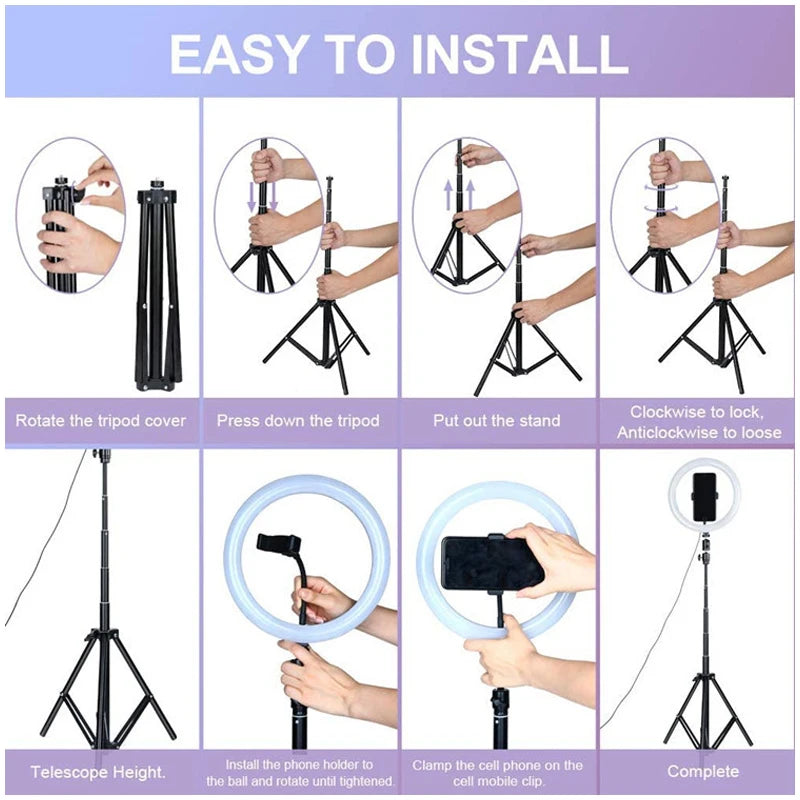 10 Inch LED Ring Light with Phone Holder | Adjustable Studio Lighting Tidesmit