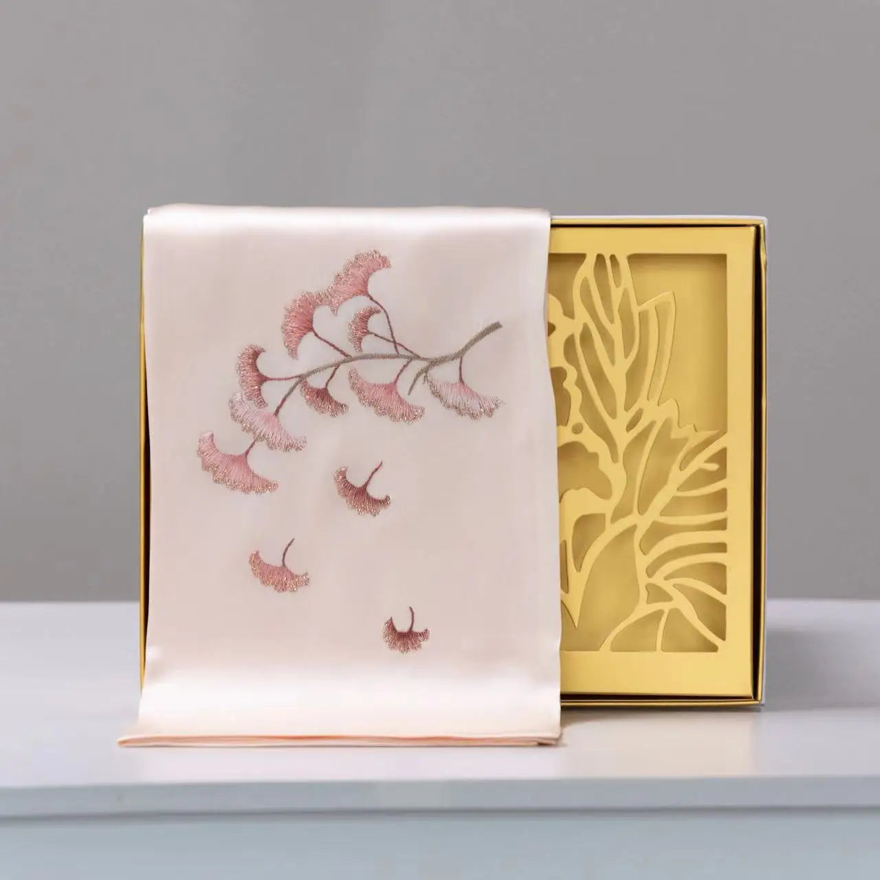 Premium Silk Scarf with Hand Embroidery Decoration