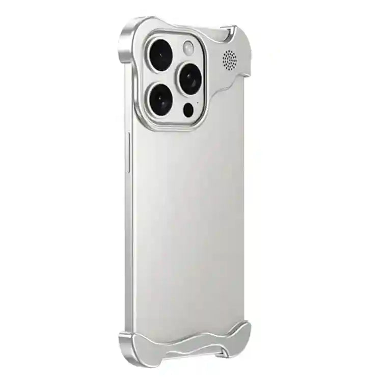 iPhone 16 Metal Case with Screen Protector - Aluminum Alloy Protection Silver PVC box Tidesmit