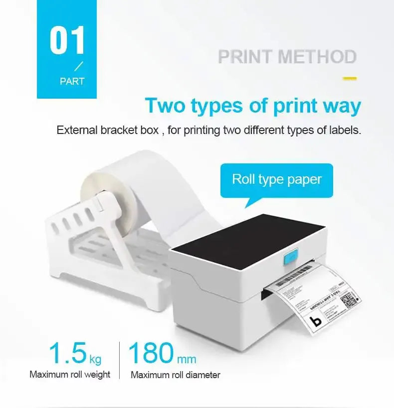 Desktop A4 Bluetooth  Printer Thermal Barcode Label Printer Printing for Business Travel  Printing