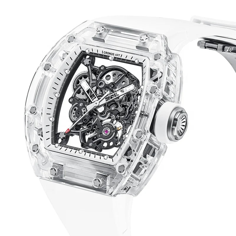 CRONUSART Luxury Mechanical Men's Watch, Featuring Sapphire Crystal Glass, Skeletonised Dial Movement with Luminous Hands