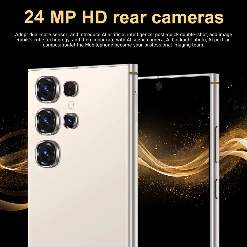 New Arrival S25U Smartphone Android 12.0 1560*720 Fast Charging LTE Mobile Phone 16MP + 24 MP 4500Mah RAM 4G+64GB 128GB ROM