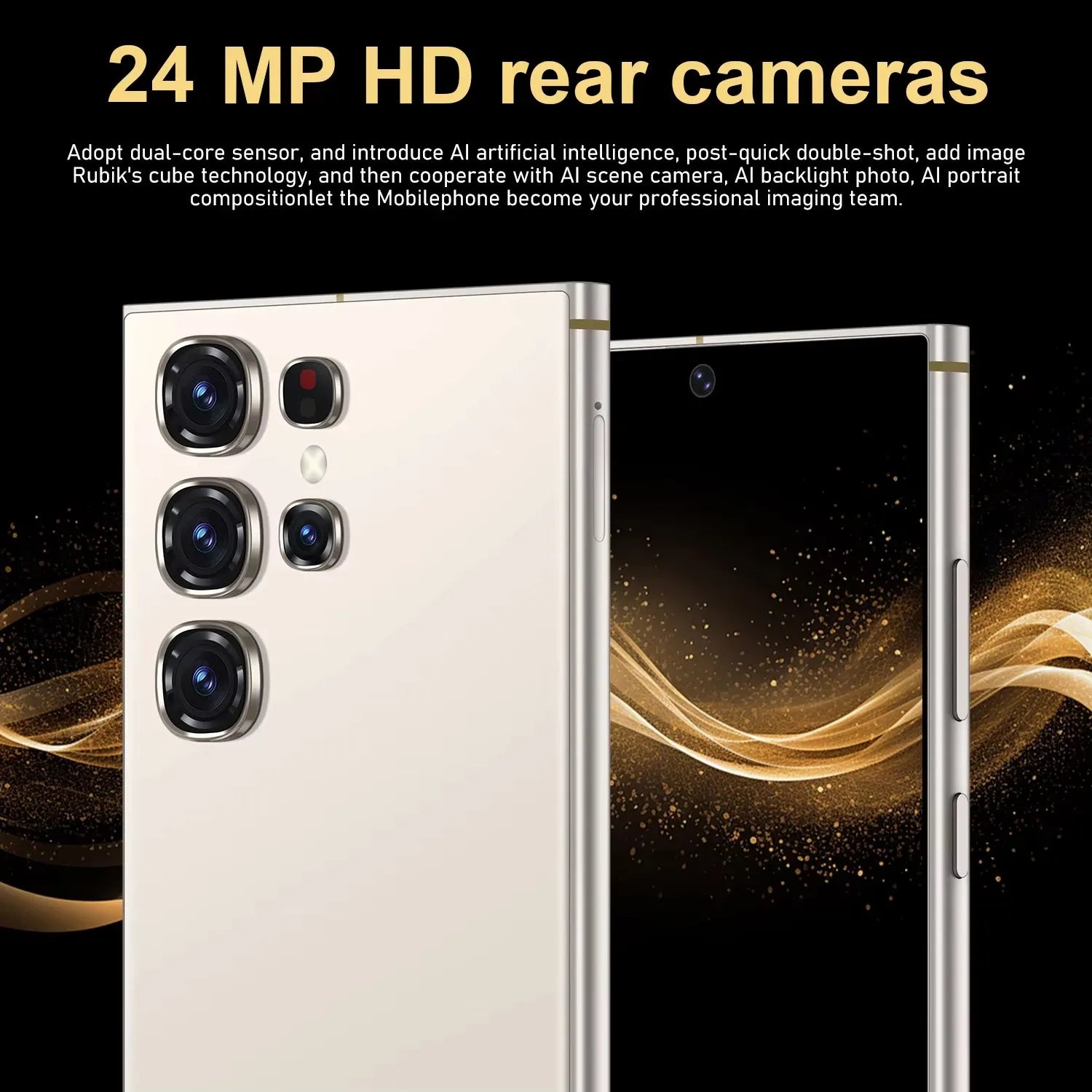 New Arrival S25U Smartphone Android 12.0 1560*720 Fast Charging LTE Mobile Phone 16MP + 24 MP 4500Mah RAM 4G+64GB 128GB ROM