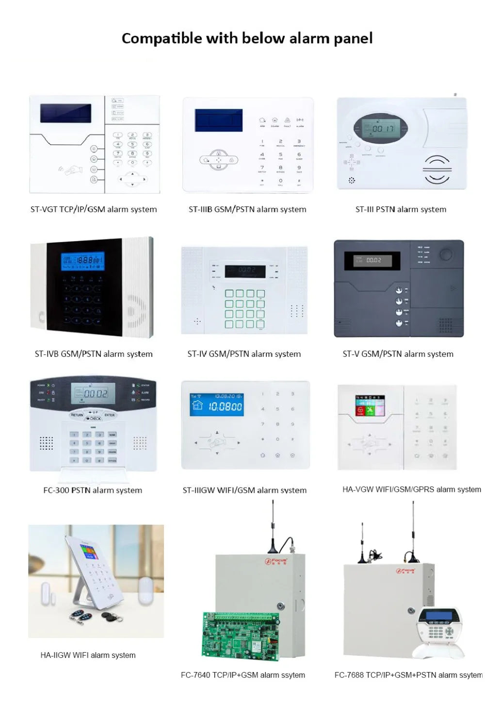 Dual-tech pet-friendly PIR motion detector for home security systems, compatible with Focus, Meian, and Wifi alarm panels.